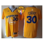 NBA Golden State Warrlors #30 Stephen Curry Gold Alternate The Finals Patch Stitched Jerseys