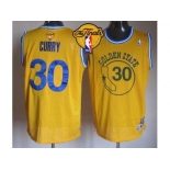 NBA Golden State Warrlors #30 Stephen Curry Gold New Throwback The Finals Patch Stitched Jerseys