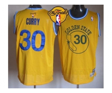 NBA Golden State Warrlors #30 Stephen Curry Gold New Throwback The Finals Patch Stitched Jerseys