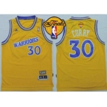 NBA Golden State Warrlors #30 Stephen Curry Gold Throwback The Finals Patch Stitched Jerseys