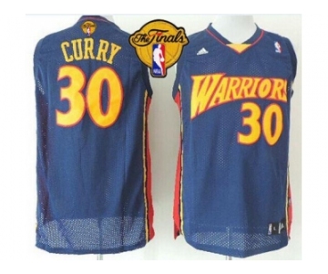 NBA Golden State Warrlors #30 Stephen Curry Navy Blue Throwback The Finals Patch Stitched Jerseys