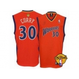 NBA Golden State Warrlors #30 Stephen Curry Orange The Finals Patch Stitched Jerseys