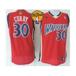 NBA Golden State Warrlors #30 Stephen Curry Red Throwback The Finals Patch Stitched Jerseys