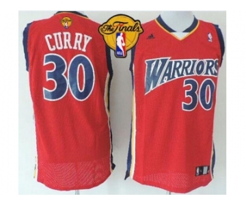 NBA Golden State Warrlors #30 Stephen Curry Red Throwback The Finals Patch Stitched Jerseys