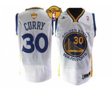 NBA Golden State Warrlors #30 Stephen Curry White The Finals Patch Stitched Jerseys