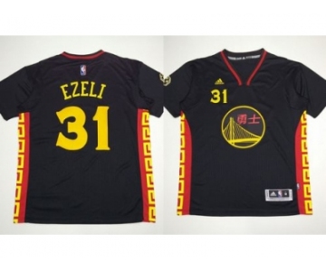 NBA Golden State Warrlors #31 Festus Ezeli Black Slate Chinese New Year Stitched Jerseys