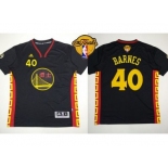 NBA Golden State Warrlors #40 Harrison Barnes Black Slate Chinese New Year The Finals Patch Stitched Jerseys