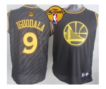 NBA Golden State Warrlors #9 Andre Iguodala Black Precious Metals Fashion The Finals Patch Stitched Jerseys