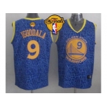 NBA Golden State Warrlors #9 Andre Iguodala Blue Crazy Light The Finals Patch Stitched Jerseys