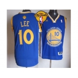 NBA Revolution 30 Golden State Warrlors #10 David Lee Blue The Finals Patch Stitched Jerseys