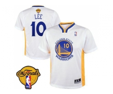 NBA Revolution 30 Golden State Warrlors #10 David Lee White Alternate The Finals Patch Stitched Jerseys