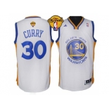 NBA Revolution 30 Golden State Warrlors #30 Stephen Curry White The Finals Patch Stitched Jerseys