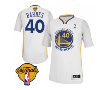 NBA Revolution 30 Golden State Warrlors #40 Harrison Barnes White Alternate The Finals Patch Stitched Jerseys