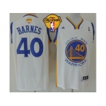 NBA Revolution 30 Golden State Warrlors #40 Harrison Barnes White The Finals Patch Stitched Jerseys