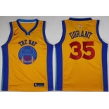 Nike Golden State Warriors #35 Kevin Durant Gold NBA Swingman City Edition Jersey