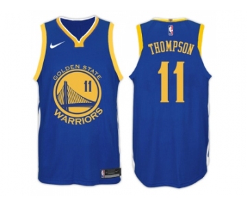 Nike NBA Golden State Warriors #11 Klay Thompson Jersey 2017-18 New Season Blue Jersey