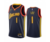 Nike Warriors #1 Damion Lee Navy NBA Swingman 2020-21 City Edition Jersey