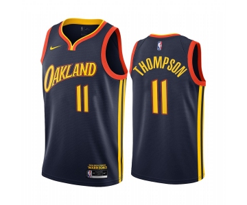 Nike Warriors #11 Klay Thompson Navy NBA Swingman 2020-21 City Edition Jersey