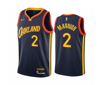 Nike Warriors #2 Nico Mannion Navy NBA Swingman 2020-21 City Edition Jersey