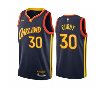 Nike Warriors #30 Stephen Curry Navy NBA Swingman 2020-21 City Edition Jersey