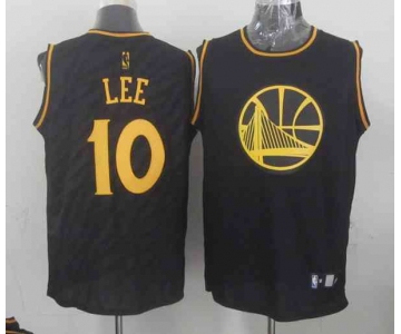 nba golden state warriors #10 lee black[gold lettering fashion]