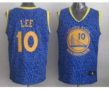 nba golden state warriors #10 lee blue leopard print[2014 new]