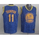 nba golden state warriors #11 thompson blue leopard print[2014 new]