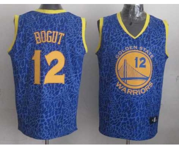 nba golden state warriors #12 bogut blue leopard print[2014 new]