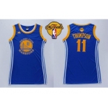 NBA Women Warriors #11 Klay Thompson Blue The Finals Patch Dress Stitched Jerseys