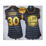 NBA Women Warriors #30 Stephen Curry Black Grey The Finals Patch Groove Stitched Jerseys