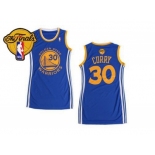 NBA Women Warriors #30 Stephen Curry Blue The Finals Patch Dress Stitched Jerseys