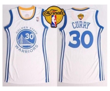 NBA Women Warriors #30 Stephen Curry White The Finals Patch Dress Stitched Jerseys