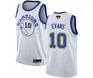 Women Golden State Warriors #10 Jacob Evans Authentic White Hardwood Classics Basketball 2019 Basketball Finals Bound Jersey