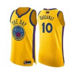 Women Golden State Warriors #10 Tim Hardaway Swingman Gold 2019 Basketball Finals Bound Basketball Jersey - City Edition