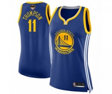 Women Golden State Warriors #11 Klay Thompson Authentic Royal Blue 2019 Basketball Finals Bound Basketball Jersey - Icon Edition