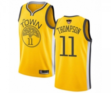 Women Golden State Warriors #11 Klay Thompson Yellow Swingman 2019 Basketball Finals Bound Jersey - Earned Edition