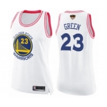 Women Golden State Warriors #23 Draymond Green Swingman White Pink Fashion 2019 Basketball Finals Bound Basketball Jersey