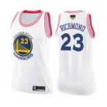 Women Golden State Warriors #23 Mitch Richmond Swingman White Pink Fashion 2019 Basketball Finals Bound Basketball Jersey