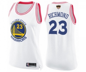 Women Golden State Warriors #23 Mitch Richmond Swingman White Pink Fashion 2019 Basketball Finals Bound Basketball Jersey