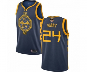 Women Golden State Warriors #24 Rick Barry Swingman Navy Blue Basketball 2019 Basketball Finals Bound Jersey - City Edition