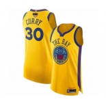 Women Golden State Warriors #30 Stephen Curry Swingman Gold 2019 Basketball Finals Bound Basketball Jersey - City Edition