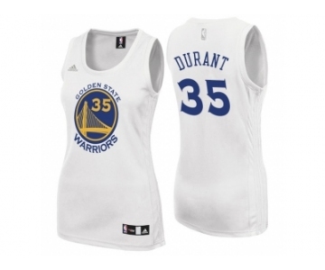 Women Golden State Warriors #35 Kevin Durant Home White Jersey