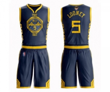 Women Golden State Warriors #5 Kevon Looney Swingman Navy Blue Basketball Suit 2019 Basketball Finals Bound Jersey - City Edition