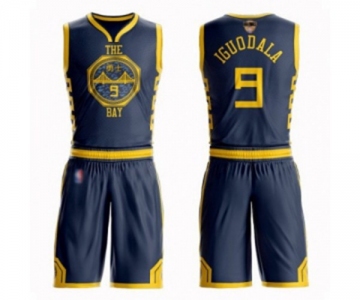 Women Golden State Warriors #9 Andre Iguodala Swingman Navy Blue Basketball Suit 2019 Basketball Finals Bound Jersey - City Edition