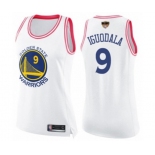 Women Golden State Warriors #9 Andre Iguodala Swingman White Pink Fashion 2019 Basketball Finals Bound Basketball Jersey