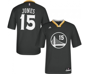 Women's Adidas Golden State Warriors #15 Damian Jones Authentic Black Alternate NBA Jersey