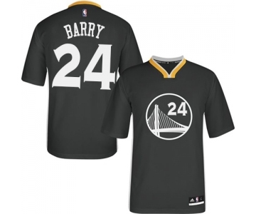 Women's Adidas Golden State Warriors #24 Rick Barry Authentic Black Alternate NBA Jersey