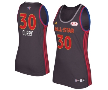 Women's Adidas Golden State Warriors #30 Stephen Curry Authentic Charcoal 2017 All Star NBA Jersey