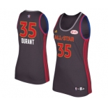 Women's Adidas Golden State Warriors #35 Kevin Durant Swingman Charcoal 2017 All Star NBA Jersey