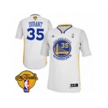 Women's Adidas Golden State Warriors #35 Kevin Durant Swingman White Alternate 2017 The Finals Patch NBA Jersey